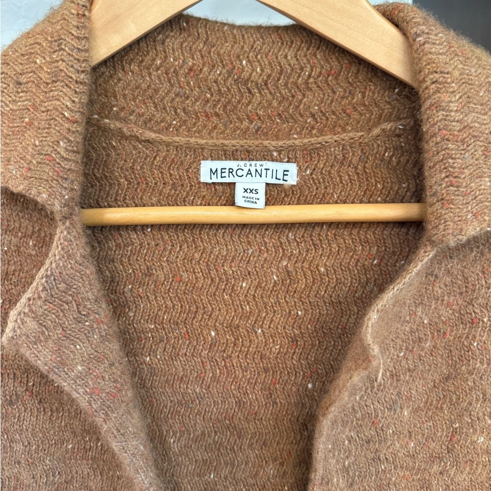 J.Crew Mercantile long oversized wool blend cardigan in Tan - Picture 7 of 7